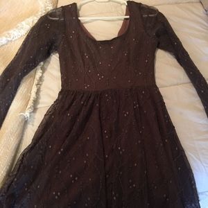 Bella Blue Dark Purple Long sleeve Dress